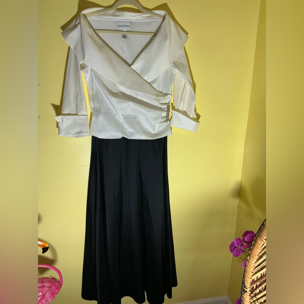 David’s Bridal Mother Of The Bride Dress Black & White Size 12 - Picture 9 of 12